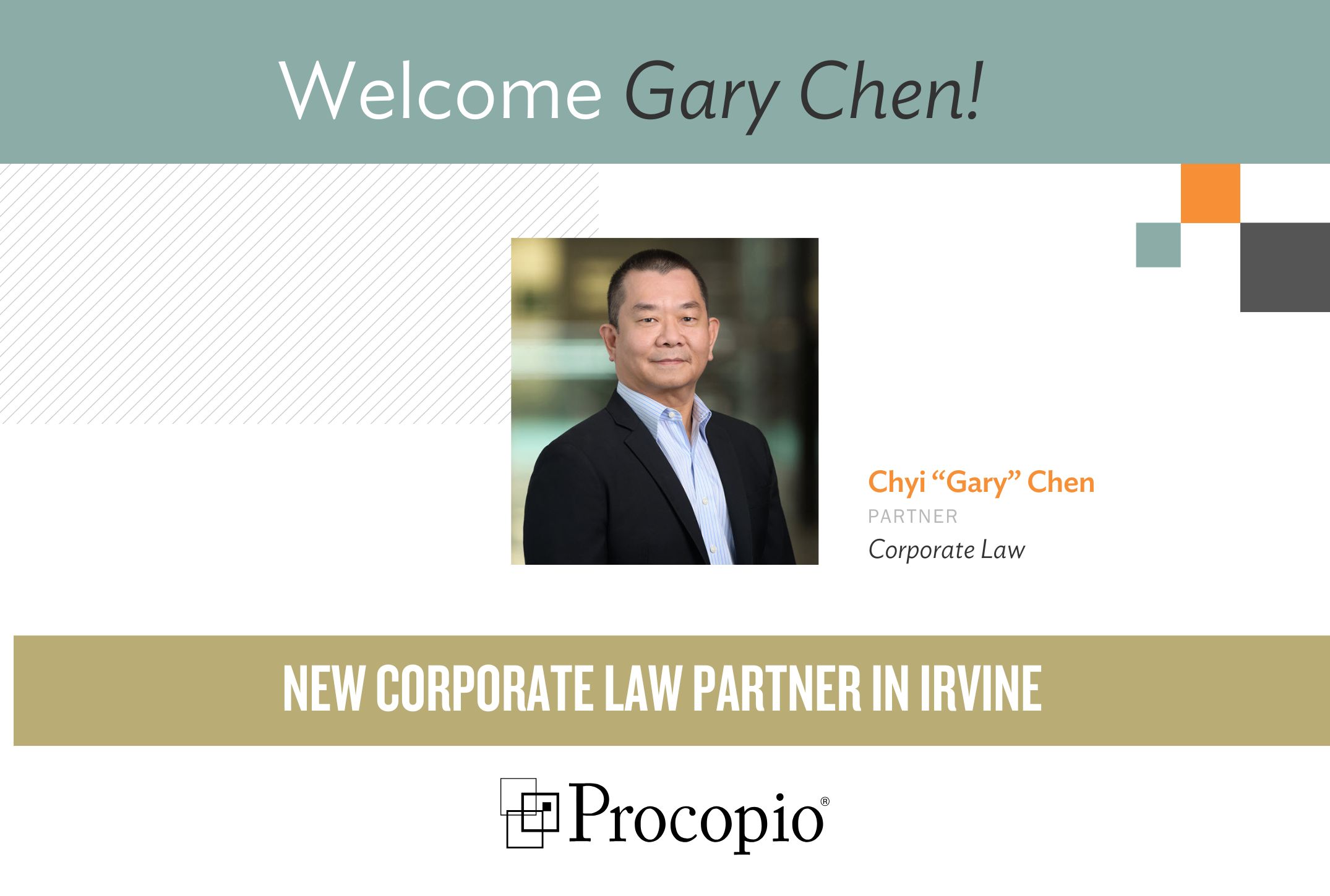 Procopio Grows Award-Winning Corporate Law Team with Partner Gary Chen ...